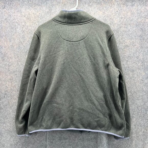 Ll Bean Sweater Women 2X Green Pullover 1/4 Zip Polyester Regular T Snap Jacket - Picture 10 of 12